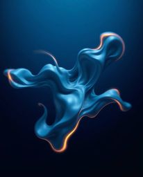 Immerse yourself in a strong and moody depiction of dynamic, in-motion futuristic 3D fluid shapes. Glowing edges illuminate a