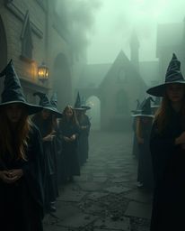 Enter a magical school shrouded in mystery, where young wizards navigate a world depicted in a soft, cinematic haze. The atmo