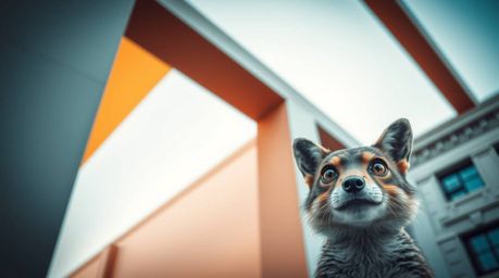 Discover stunning architectural color photography featuring a sarcastic animal sidekick with expressive eyes. These images b