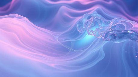 A mesmerizing high-angle view showcases a fluid abstract wave, its pastel gradient texture glowing with bioluminescent colors