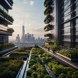 This sleek, futuristic skyscraper offers a unique blend of modern architecture and natural beauty.  Featuring a stunning roof
