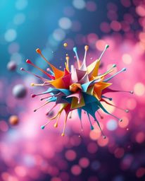 Explore a surreal digital space filled with intricate origami-style abstract 3D colorful splash shapes. This artwork features