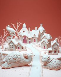 Explore a surreal world where sculptural clay art meets the otherworldly glow of infrared tones. Discover sleepy towns render