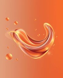 A modern flat design illustration featuring warm autumn colors and glassy fluid 3D shapes in motion, surrounded by glowing pa
