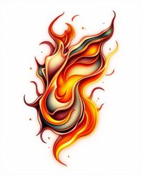 Explore the captivating blend of traditional tattoo art and futuristic design with vibrant, golden-lit 3D fluid shapes. These