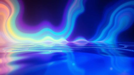 Experience the mesmerizing beauty of high-angle perspective digital art featuring glowing bioluminescent colors and neon grad