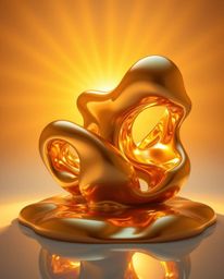 Experience the radiant and luxurious allure of mercury sculptures, bathed in a warm golden glow. These captivating pieces sho