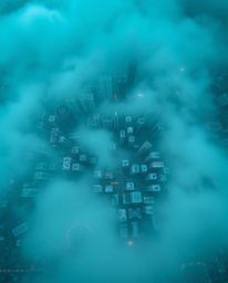 Explore a vibrant and luxurious abstract city map depicted with geometric shapes in a top-down view. The rich, deep teal pale