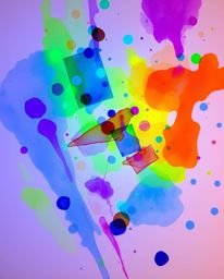 Explore the mesmerizing blend of bioluminescent colors and chaotic harmony in this watercolor series.  Vivid blues, greens, a
