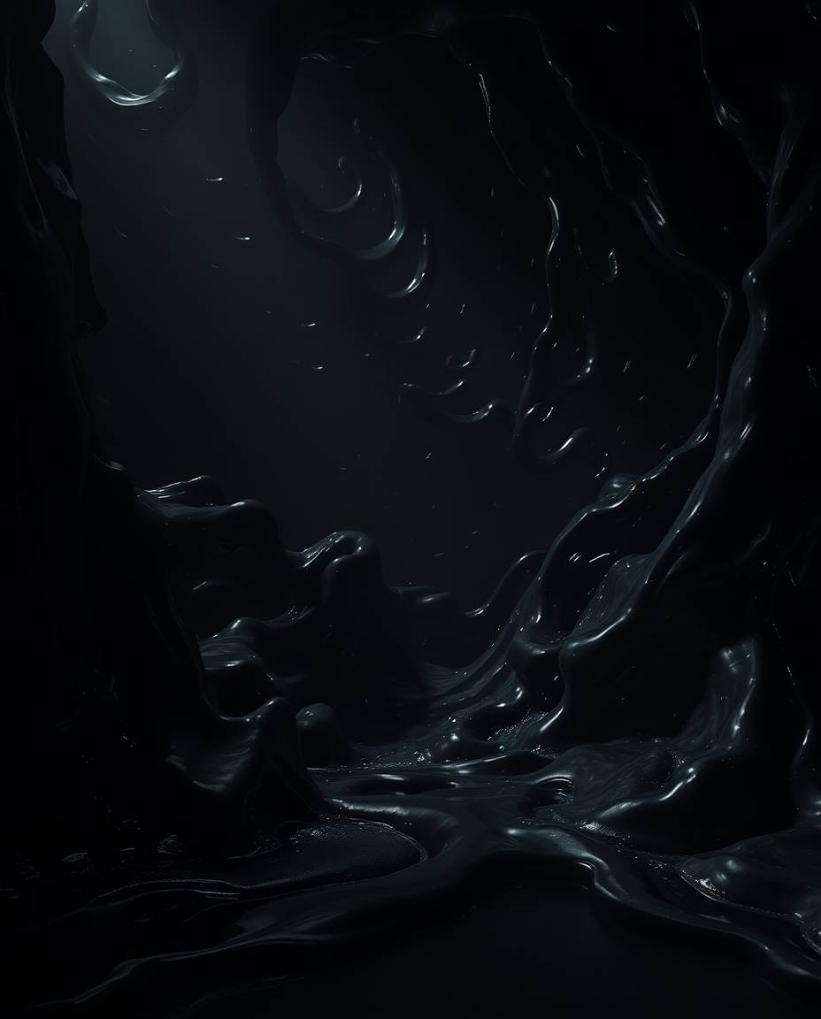 Explore a captivating collection of surreal 3D art featuring hyperrealistic, melted glass shapes in a dark, sci-fi environmen