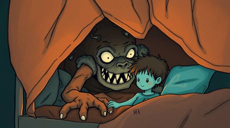 A heartwarming tale of an unlikely friendship between a child and a friendly monster residing under their bed.  Rendered in a