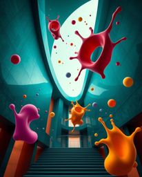 Experience the mesmerizing beauty of precise architectural color photography. This surreal digital art depicts abstract 3D co