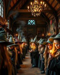 Explore the enchanting world of a magical school through an extreme macro close-up, high-resolution stock photo. This image