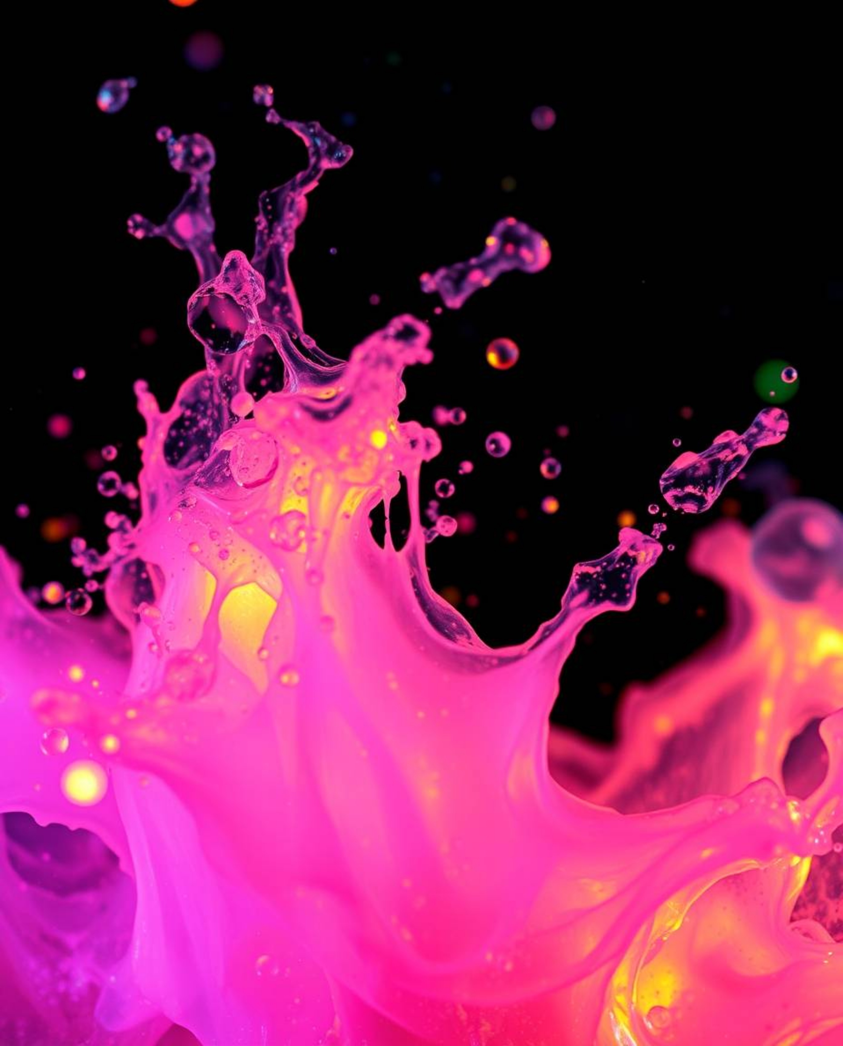 This collection features delicate watercolor paintings capturing the mesmerizing beauty of bioluminescent ink in water splash