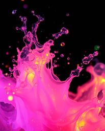 This collection features delicate watercolor paintings capturing the mesmerizing beauty of bioluminescent ink in water splash