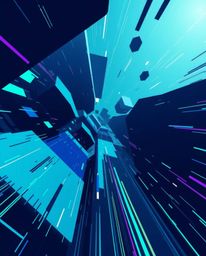 Elevate your perspective with this high-angle view showcasing abstract shapes disrupted by glitch effects, fragmentation, and