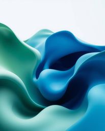Experience the mesmerizing flow of fluid shapes morphing into each other in this stunning 3D illustration. Dominated by cool 