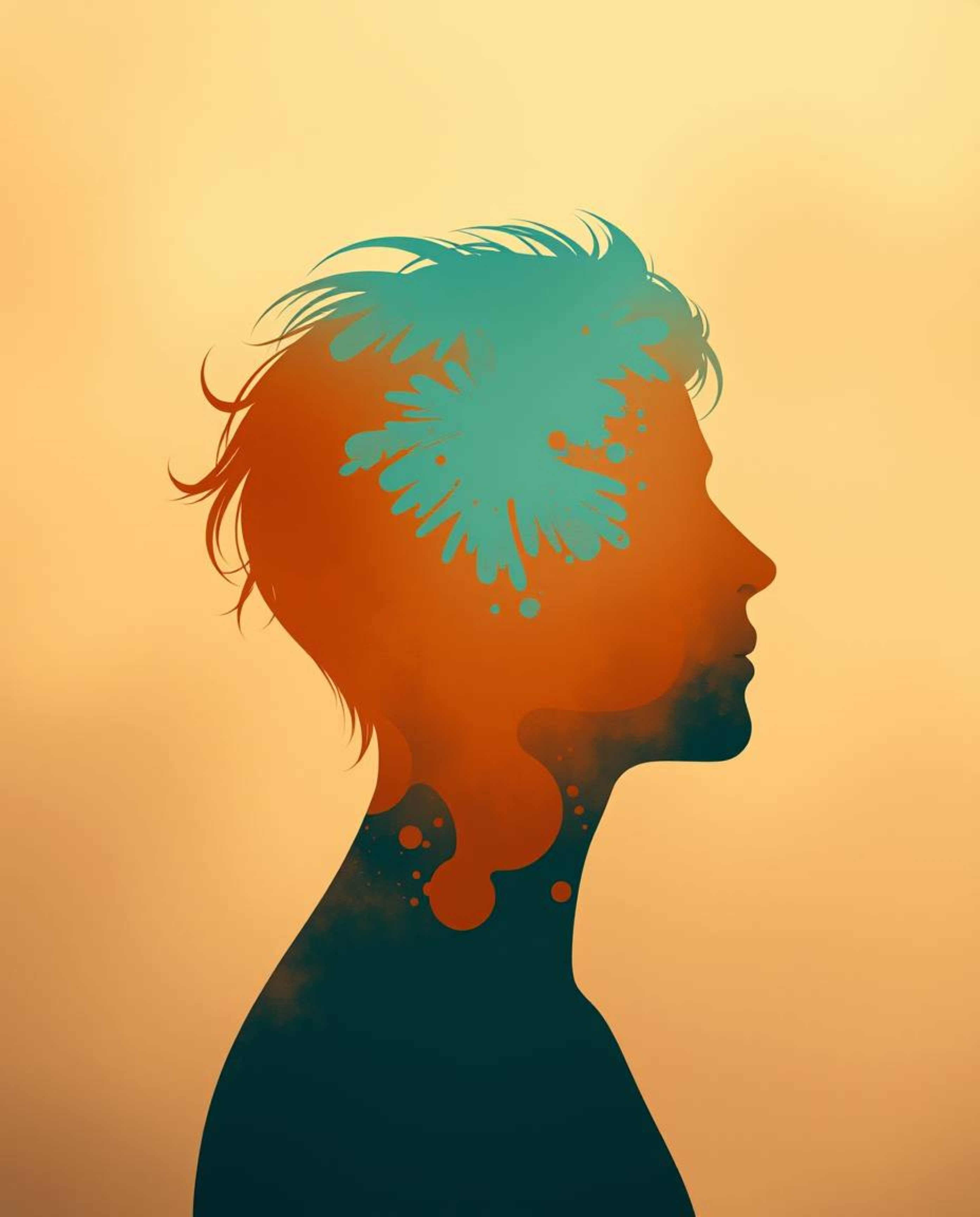 Explore a collection of soft cinematic illustrations featuring warm terracotta and cool teal splash patterns elegantly formin