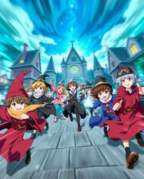 Discover a captivating anime-style magical school brimming with young wizards.  Experience dynamic action poses, expressive c