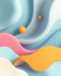 Explore captivating 3D illustrations featuring modern flat design of fluid shapes with a film-like composition. These visuals