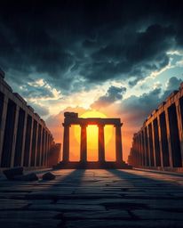 An intensely dramatic weather scene with epic lens glow lighting on a modern, futuristic, and grand scale. This artwork depic