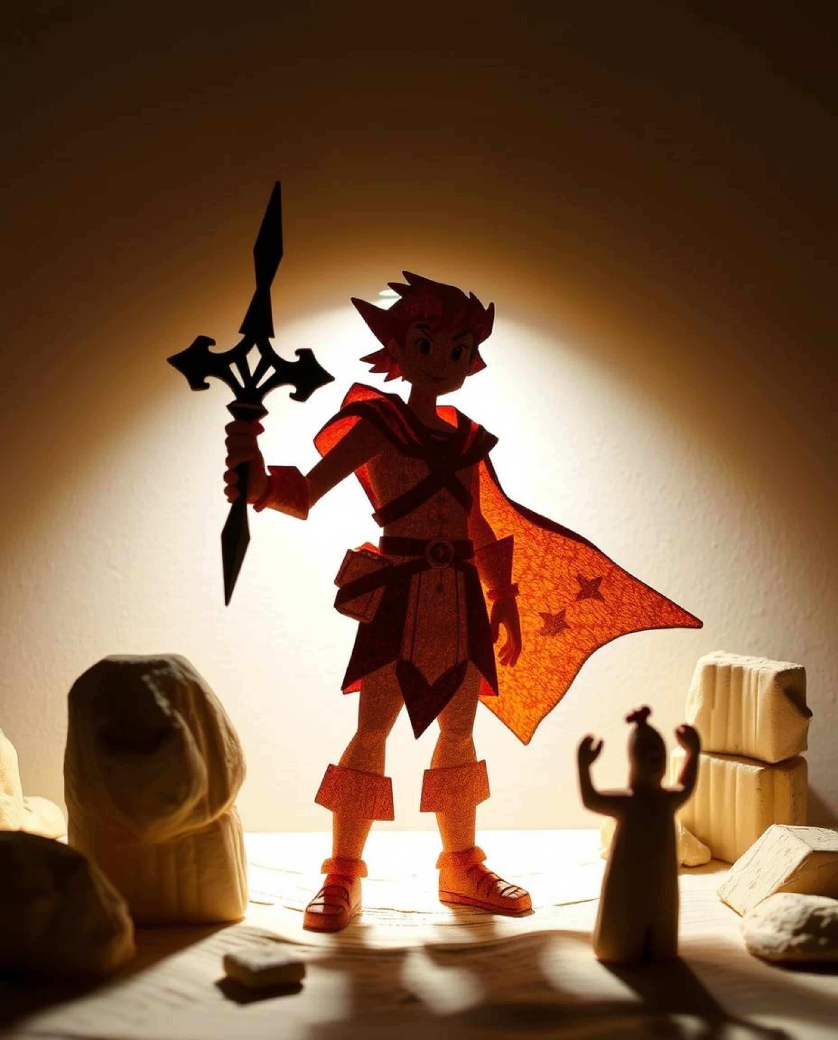 Embark on a captivating desert adventure with a brave hero rendered in a charming Disney style. The artwork features a unique