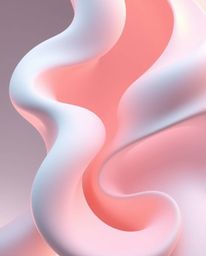 This stunning 3D illustration showcases elegant fluid shapes seamlessly morphing into one another, enhanced by dramatic volum