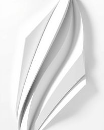 A striking high-resolution stock photo showcases a monochrome 3D geometric pattern, reminiscent of folded paper. The image em