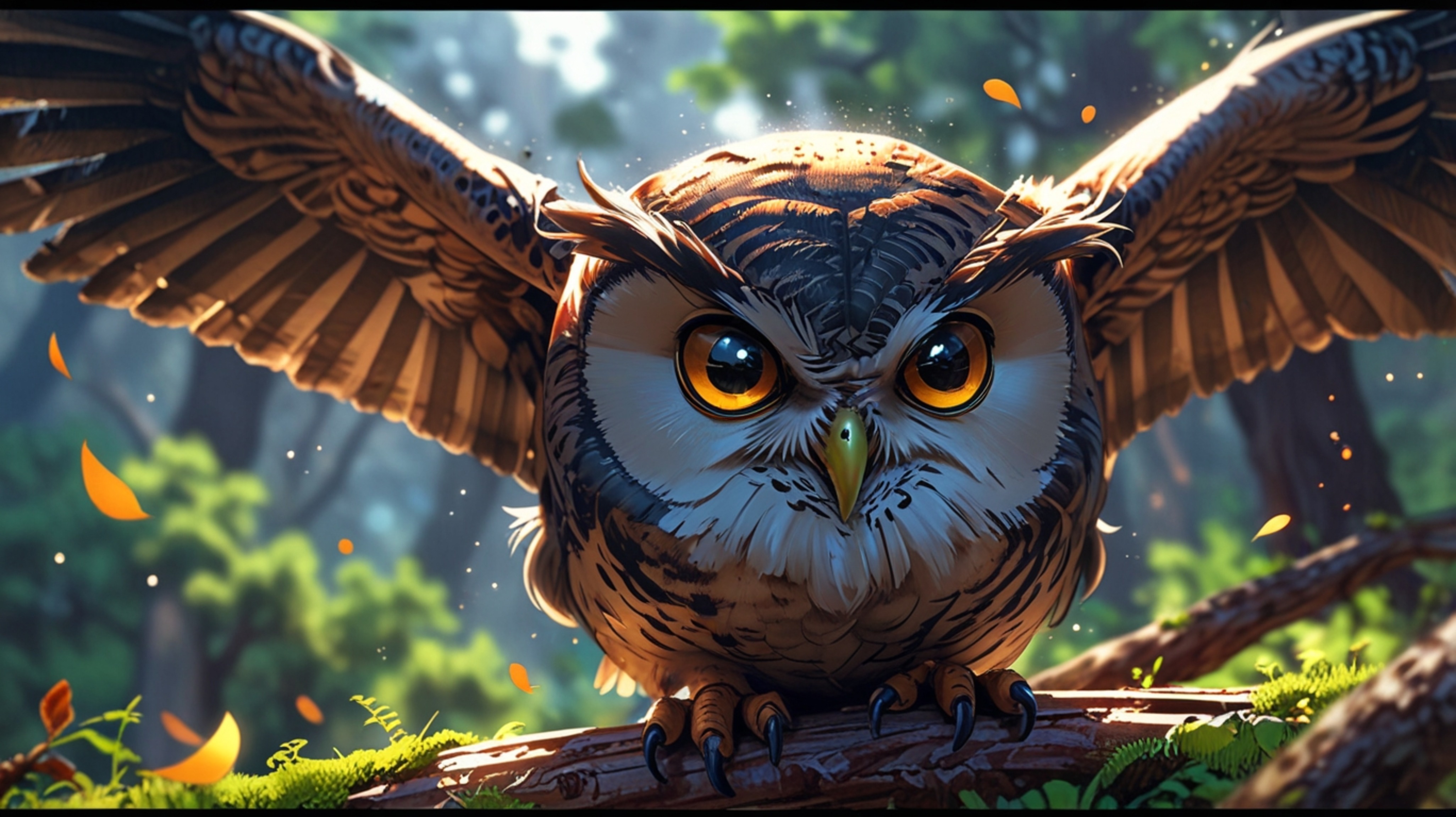 In a heartwarming scene that combines the visual charm of Pixar and the expressiveness of anime, a wise blind owl serves as a