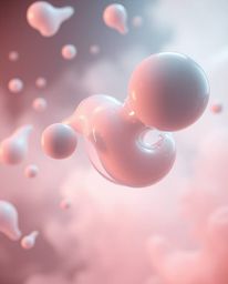 Explore stunning 3D renders showcasing fluid organic blobs and translucent materials gracefully floating in space.  These cin