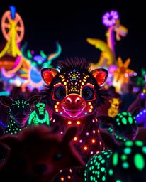 Experience an adorable and captivating carnival that has been unexpectedly overrun by wild animals. Bathed in glowing biolumi