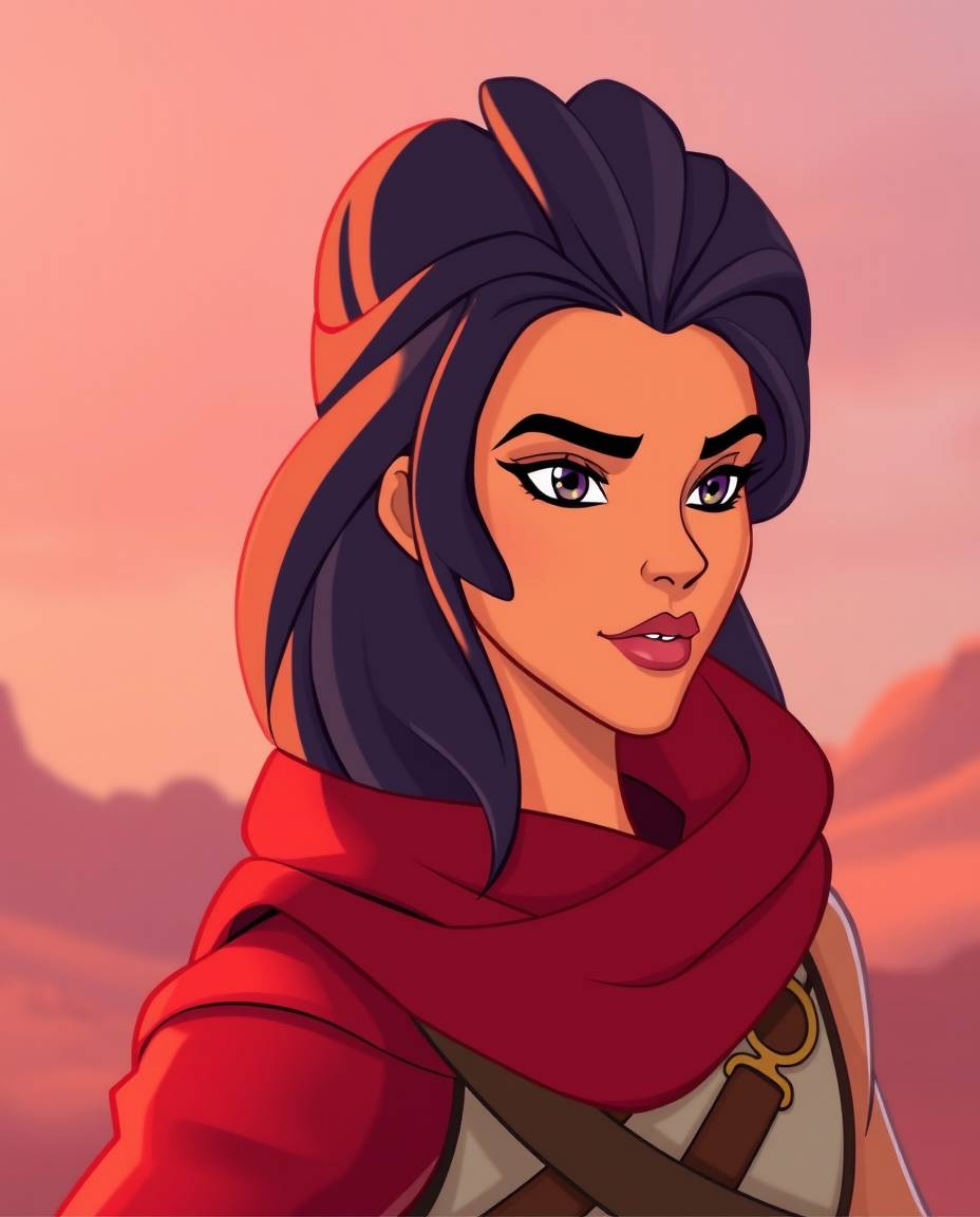 Discover stunning illustrations of a brave, elegant Disney-style desert hero. Experience vibrant, complimentary colors and b