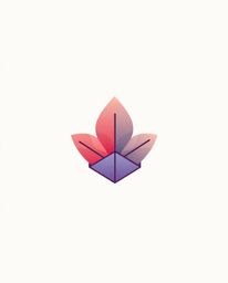 A sophisticated geometric logo design features clean lines and a balanced, symmetrical composition.  Warm autumnal colors cre