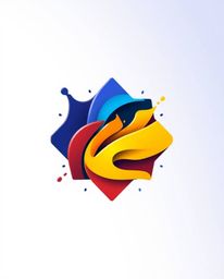 Explore a captivating logo design featuring abstract 3D colorful splash shapes floating in space. This high-contrast, low-key