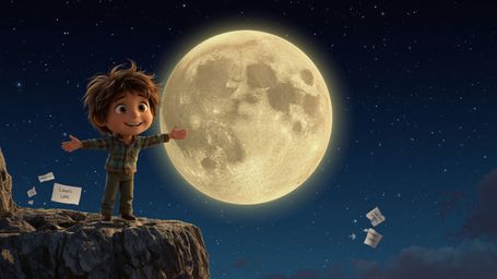 Experience the magic of childhood wonder with this vibrant and whimsical photograph, rendered in a cinematic style reminiscen