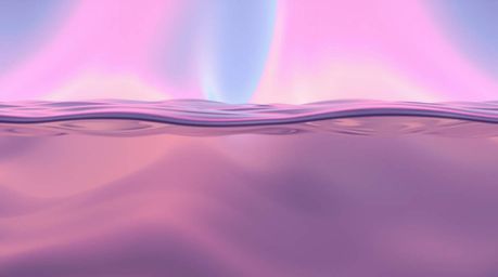 Experience the calming visuals of this digital art piece. A low-angle perspective showcases neon gradient textures flowing s