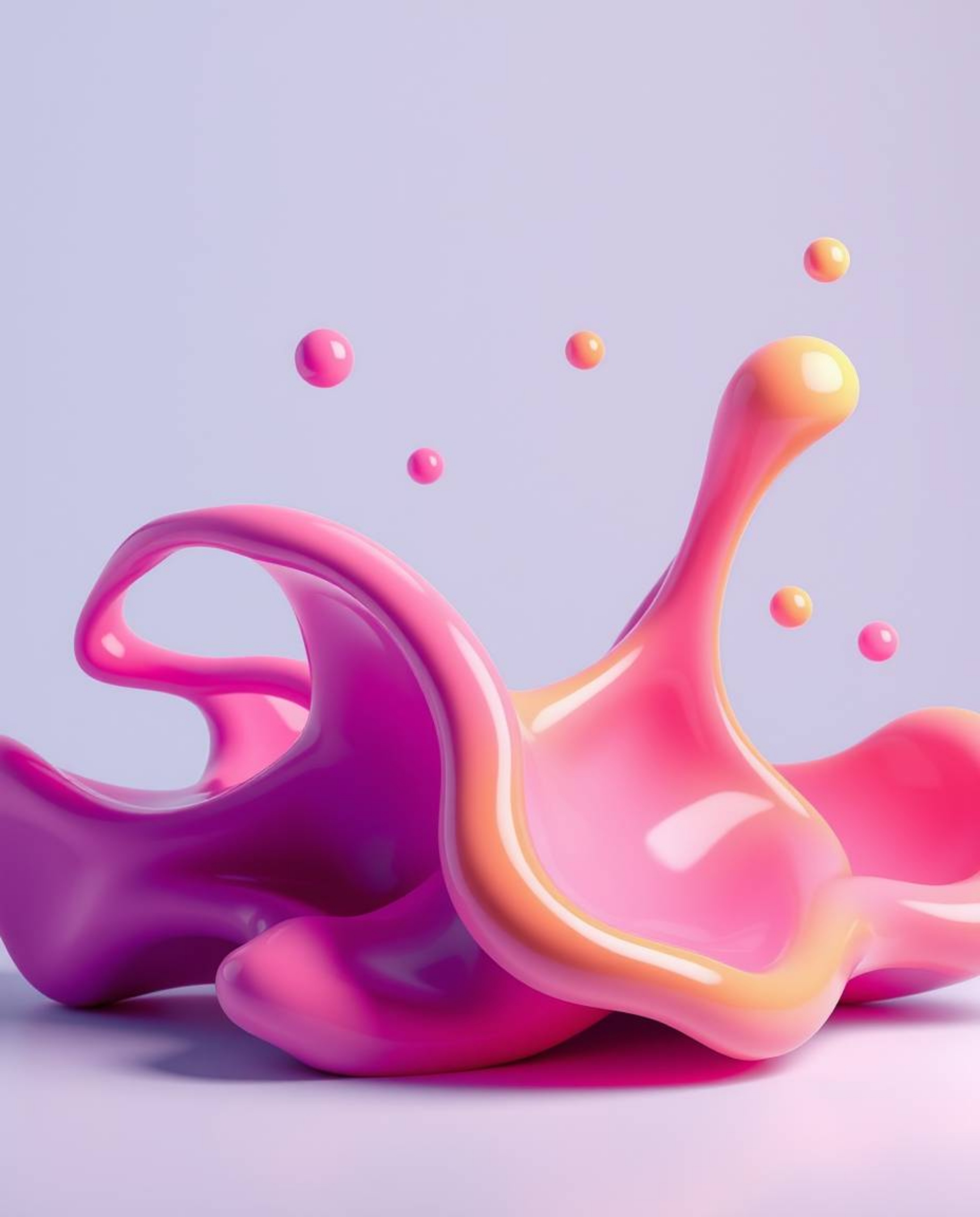 Explore a captivating illustration featuring abstract 3D liquid forms brought to life with electric vivid colors.  The artwor