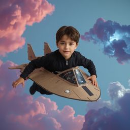 Exquisite high-fashion photography captures a young boy with bright, curious eyes and a gentle smile.  Wearing a sleek black 