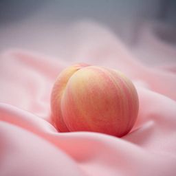 Immerse yourself in a high-resolution, long-exposure cinematic photograph featuring a soft, blushing pink peach delicately pl