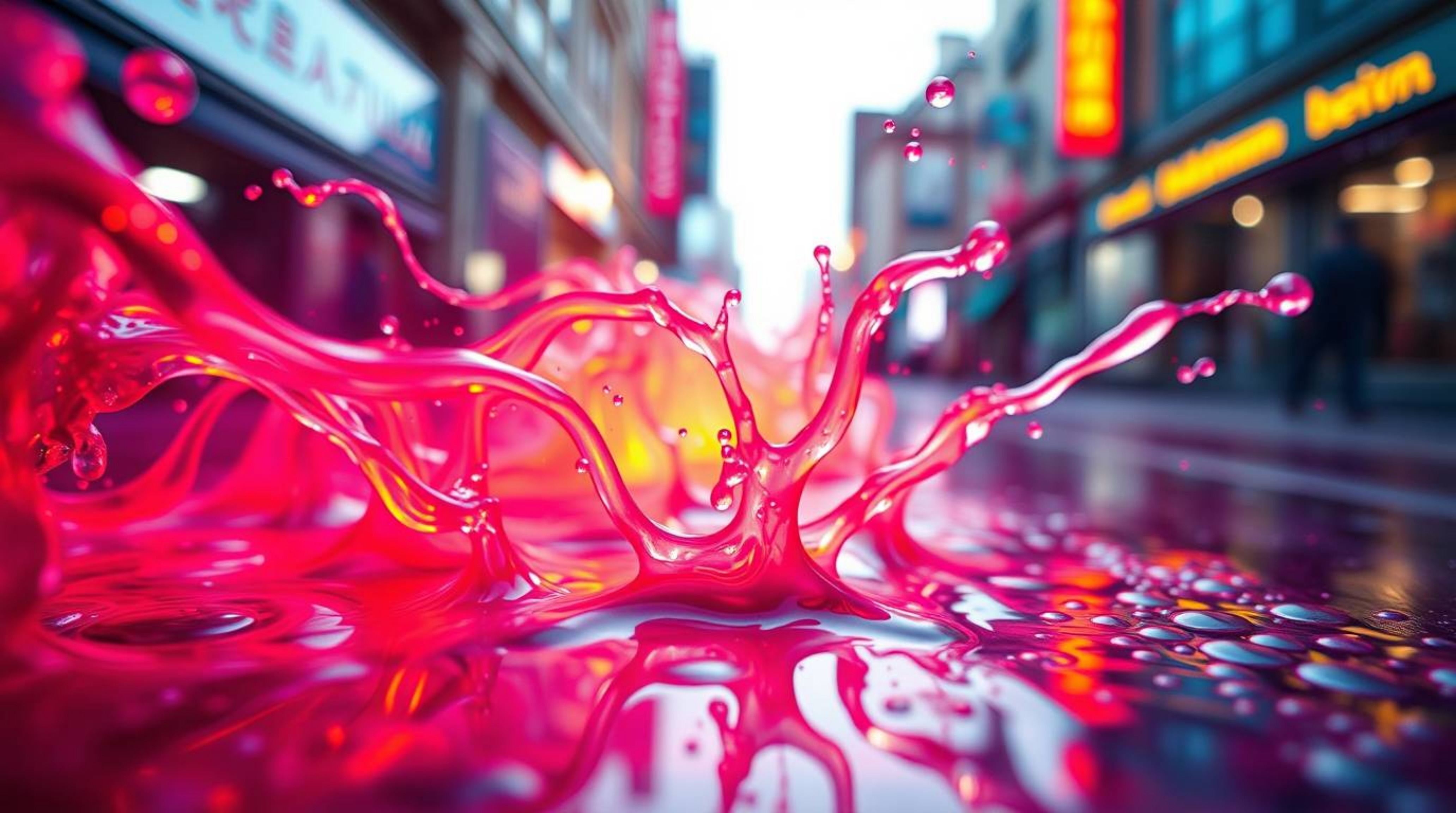 Explore a captivating digital art piece blending street photography and macro techniques.  This piece showcases neon gradient