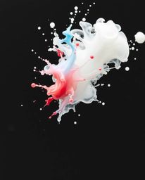 Experience the captivating beauty of a classic black and white watercolor painting featuring a vibrant paint splash frozen in
