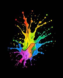 A vibrant hand-drawn sketch in a colorful sketchnote style captures dynamic splashes frozen in motion against a stark black b