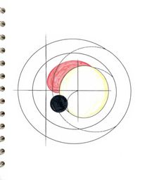 A vibrant hand-drawn sketchnote showcases a minimalist geometric pattern featuring circles and lines, reminiscent of the Bauh