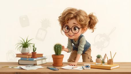 A vibrant, high-resolution stock photo of a brilliant, bespectacled homeschooled genius, depicted in a stylized, Pixar-inspir
