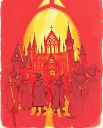 Discover a captivating hand-drawn sketch of a magical school brimming with young wizards.  This warm, color sketchnote featur