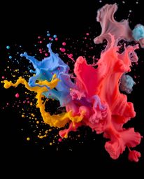 Explore a collection of unusual and original fine art photography showcasing dynamic colorful splashes frozen in time against