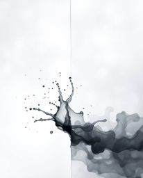 Explore captivating macro photography showcasing ink in water splashes amidst thick, foggy surroundings. These images feature