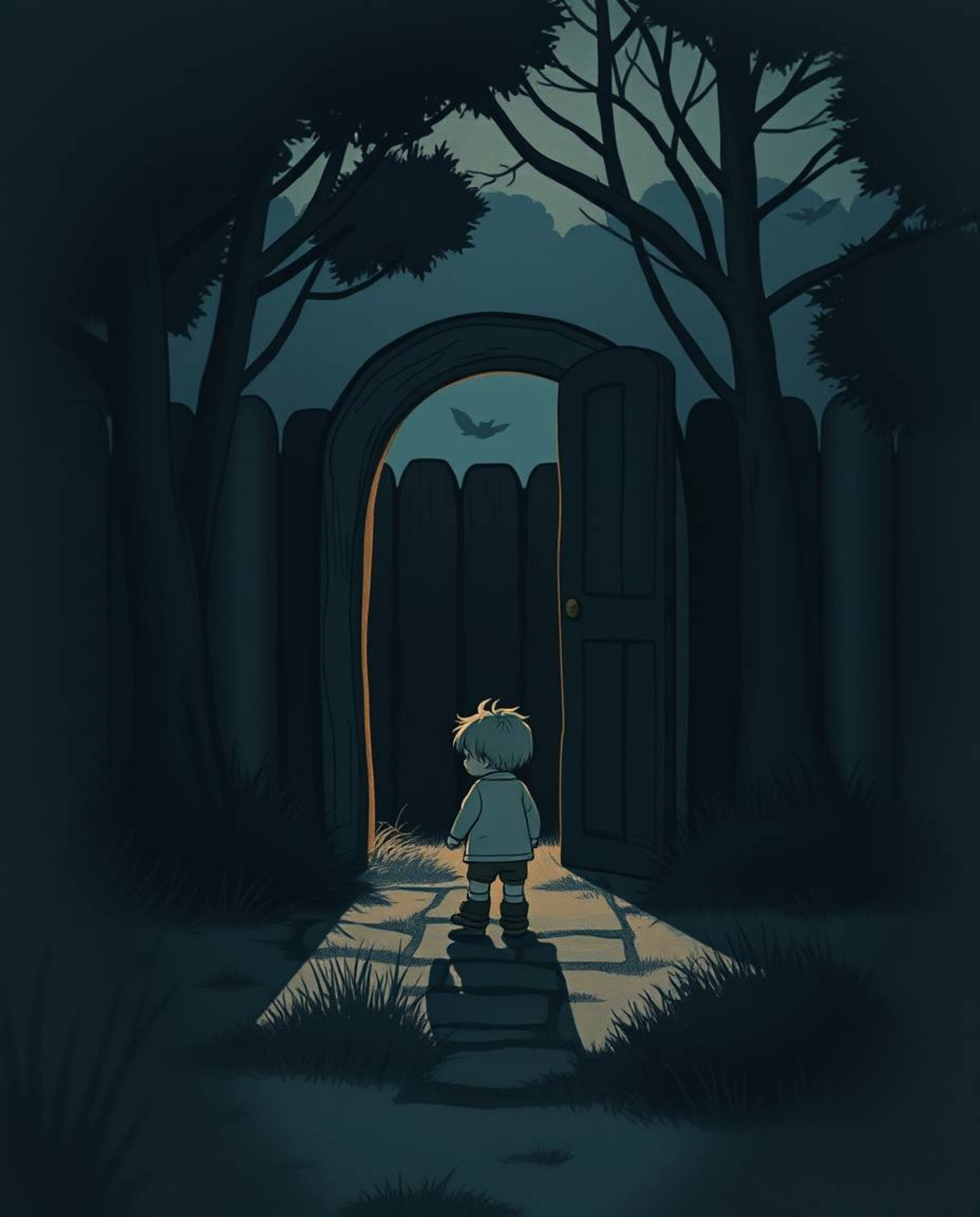A captivating illustration depicts a child's unexpected discovery of a magical portal hidden within their backyard.  Rendered