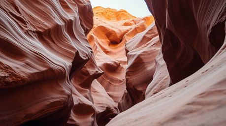 Discover the breathtaking beauty of a rocky canyon, bathed in warm earth tones and sunset hues.  The graceful composition of 
