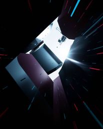 A stunning high-resolution stock photo showcasing abstract shapes with captivating glitch effects, fragmentation, and scanlin